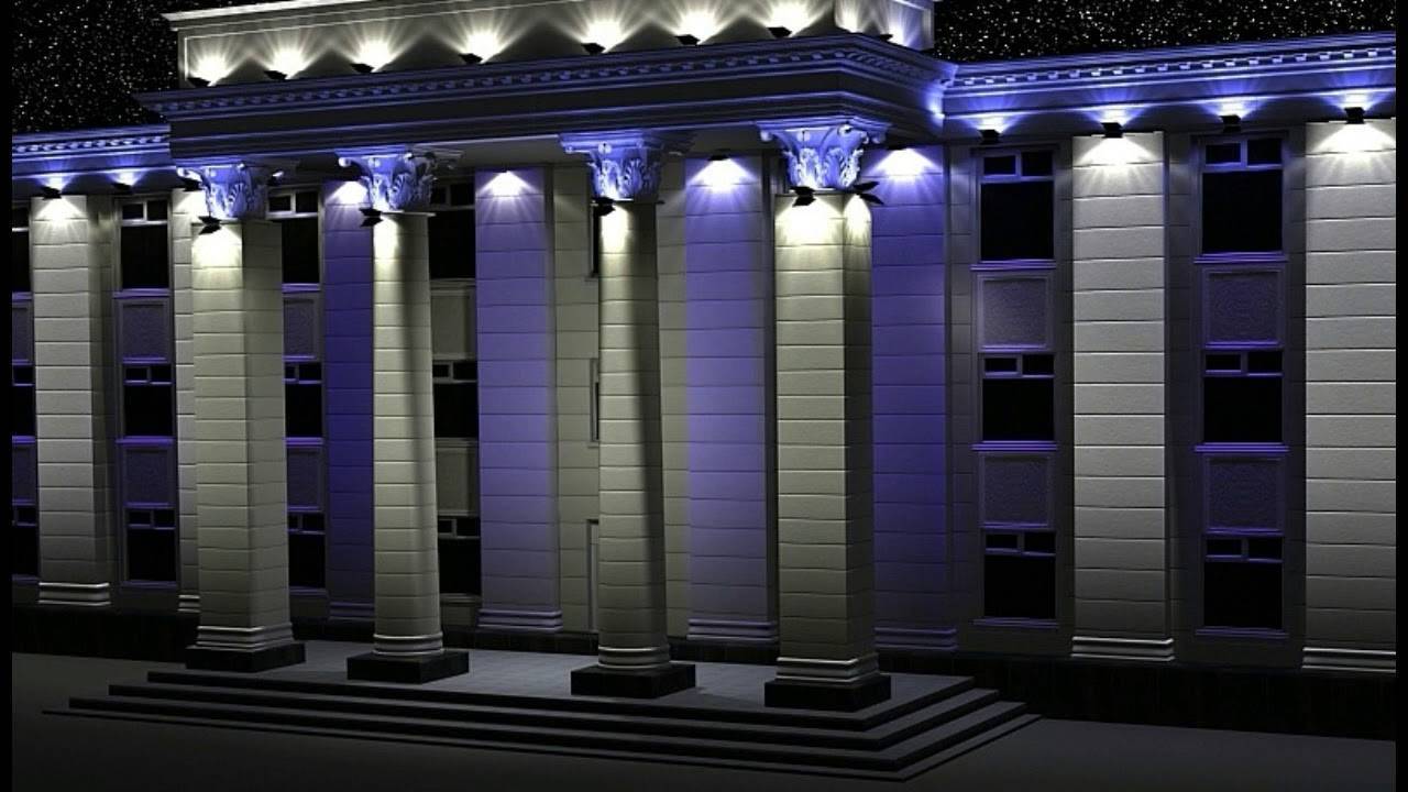 Подсветка фасадов: стильное многоцветное архитектурное украшение (80 фото-идей)