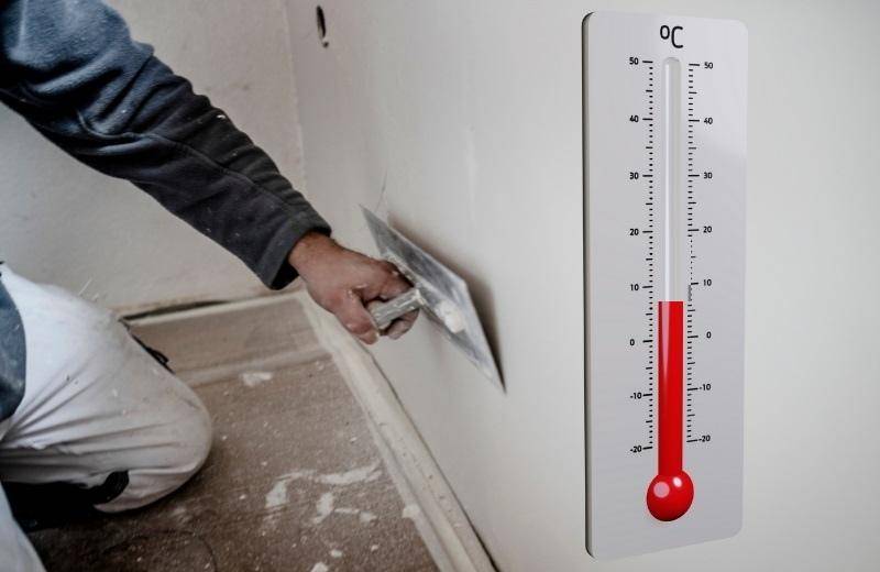 Оптимальная температура для оштукатуривания стен