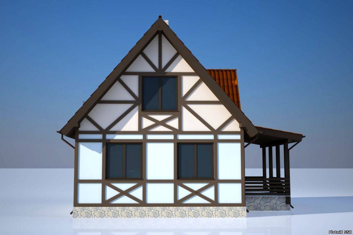 Дома в стиле фахверк, отделка фасада под фахверк, имитация, технология строительства, фото