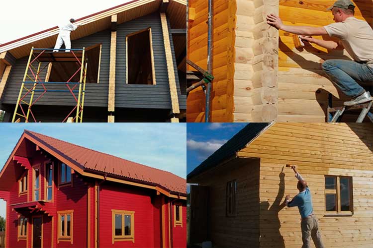 Нюансы покраски фасада деревянного дома
