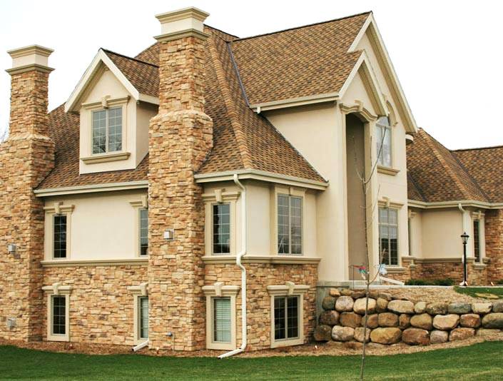 Облицовка фасада дома натуральным камнем | art stone
