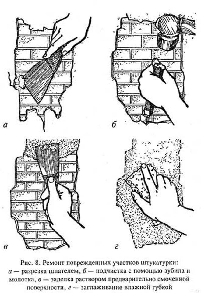 Ремонт штукатурки декоративной и фасадной: как сделать своими руками, как убрать трещины и иные изъяны стен, в чем особенности технологии?