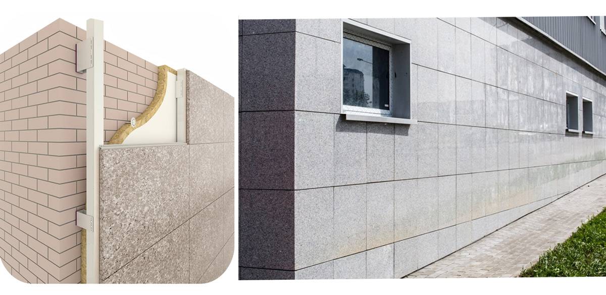 Описание технологии монтажа вентилируемого фасада с облицовкой натуральным камнем
