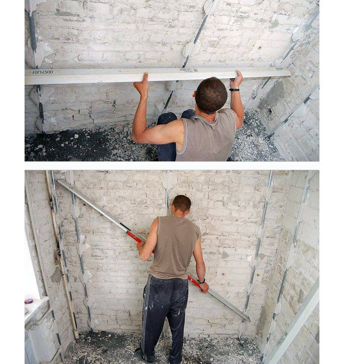 Выравнивание стен по маякам: инструкция по проведению работ своими руками