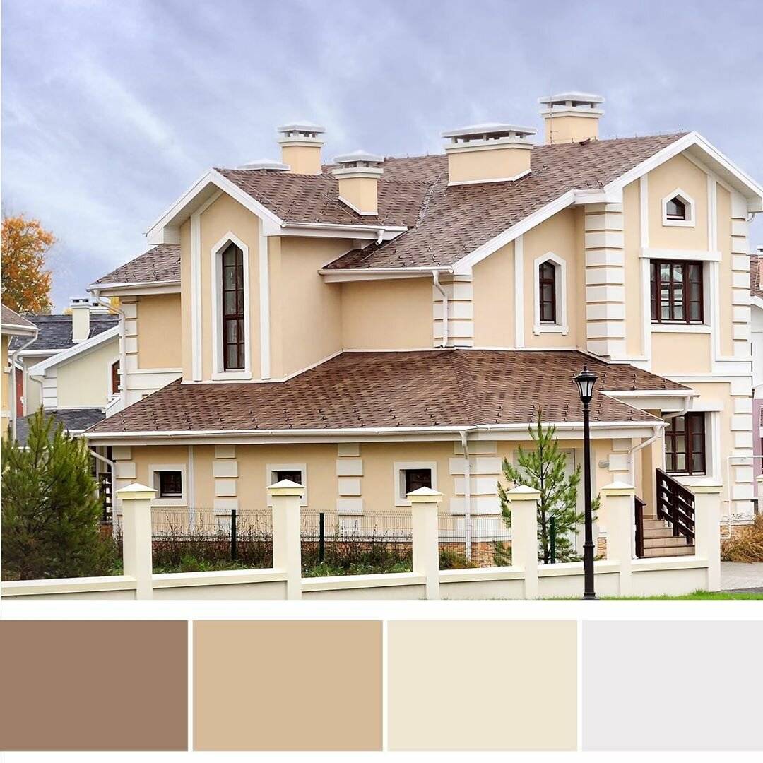Покраска фасада дома: подбор цвета + множество фото окрашенных зданий, сочетание таких цветов как белый, черный, желтый, матовый и т.д.