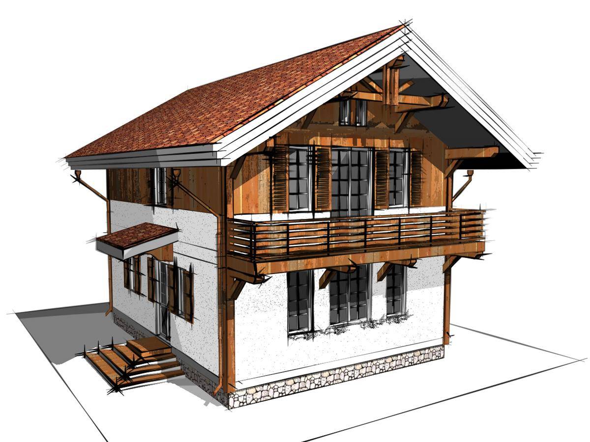 Комбинированные дома в стиле шале проекты, технология строительства пошагово