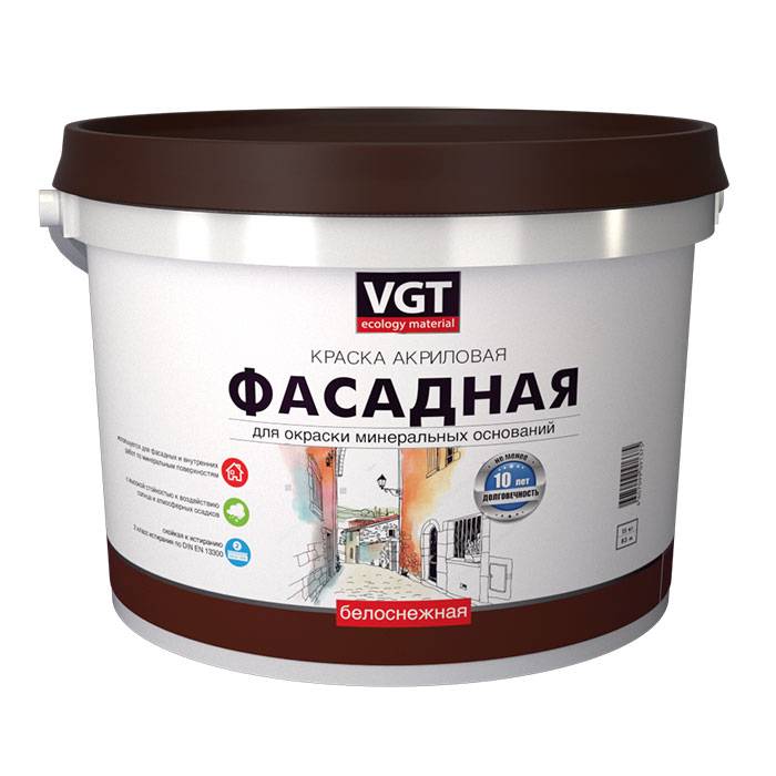 Технические характеристики фасадной краски вгт (vgt) + достоинства и недостатки материала