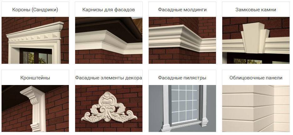 Разновидности фасадного декора для наружной отделки дома